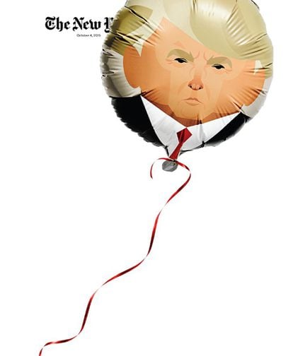 El periódico 'The New York Times' dedicó una portada a Trump el 4 de octubre de 2015, imprimiendo su cara en un globo.