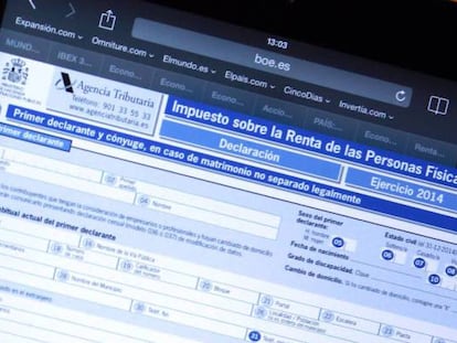 Una declaración de la renta en formato electrónico.