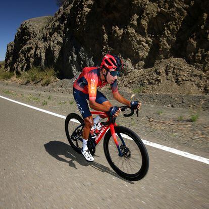 Bernal, en fuga en la Vuelta a San Juan la semana pasada.