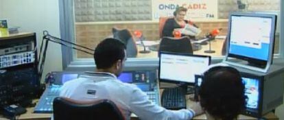 Imagen de pantalla de Onda C&aacute;diz durante una retransmisi&oacute;n en directo.