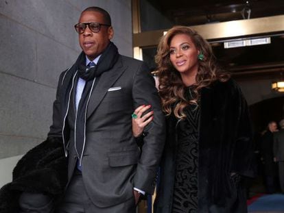 Jay-Z y Beyonc&eacute;, el pasado mes de enero, en la toma de posesi&oacute;n del presidente Barack Obama.