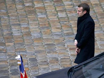 El presidente Macron, el lunes en París