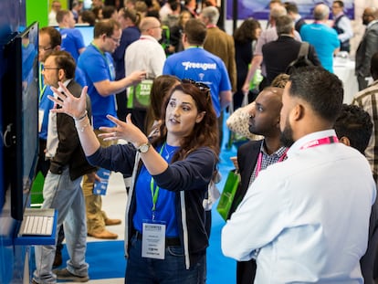 Feria de Accountex celebrada en Londres en 2018.