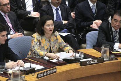 Maria Ribeiro Viotti, embajadora de Brasil ante Naciones Unidas, en el Consejo de Seguridad