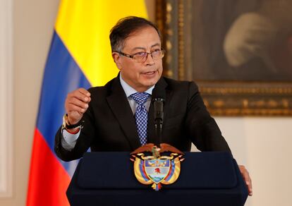 El presidente de Colombia, Gustavo Petro, en la Casa de Nariño.