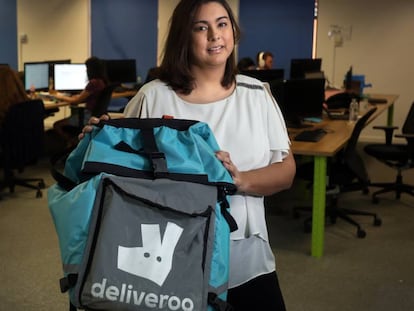 Diana Morato, directora general de Deliveroo España, en la sede de su empresa en Madrid