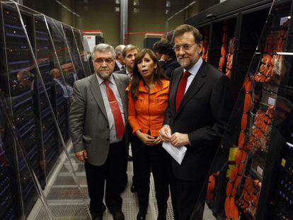 Mariano Rajoy, durante una visita al Barcelona Supercomputing Center.