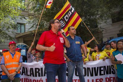 Protesta en Barcelona por la falta de convenio en la hostelería.