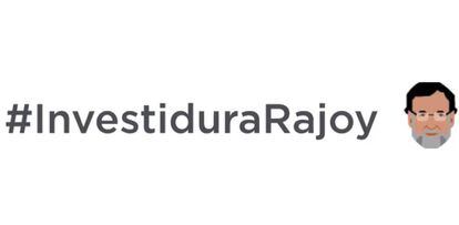 La etiqueta #investiduraRajoy.