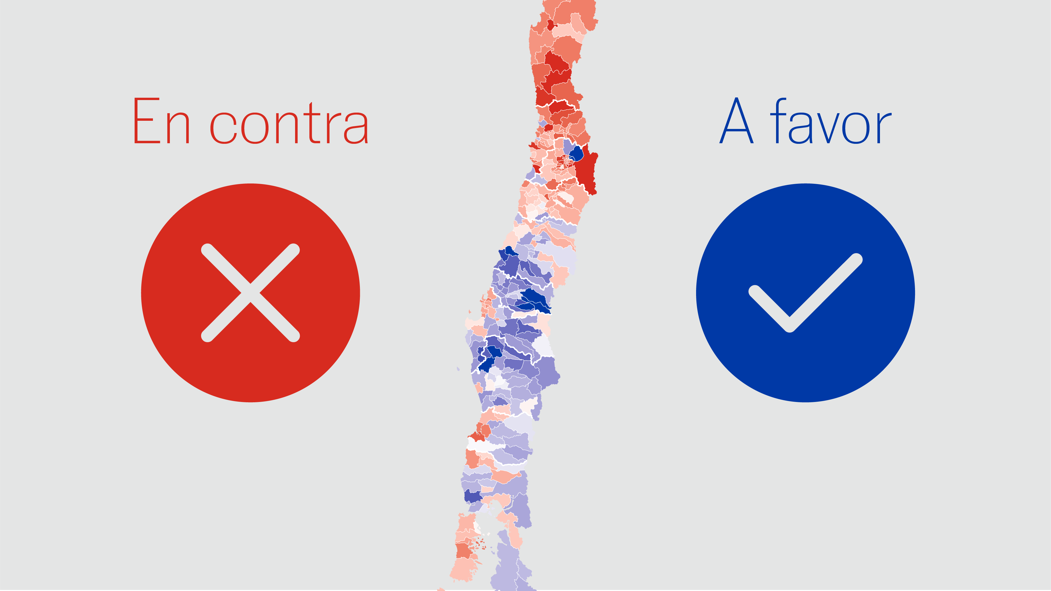 mapa de los resultados del plebiscito constitucional