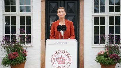 La primera ministra de Dinamarca, Mette Frederiksen, comparece este miércoles para anunciar la convocatoria de elecciones anticipadas el 1 de noviembre, en Copenhague.