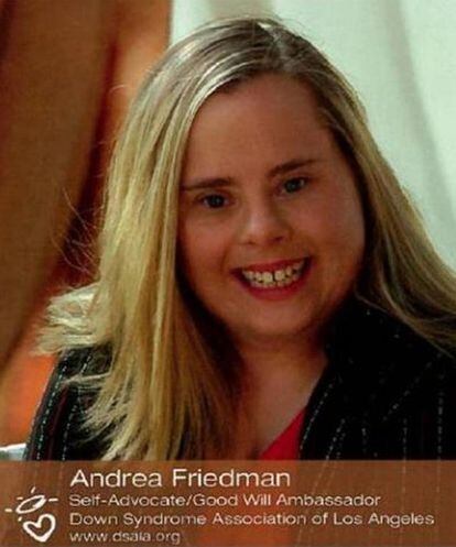 La actriz Andrea Fay Friedman en el archivo de la Asociación de Síndrome de Down de Los Ángeles