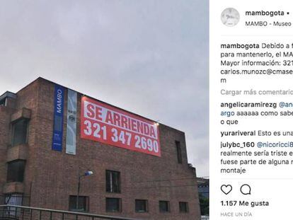 El Museo de Arte Moderno de Bogotá alquila sus espacios para sobrevivir a la grave crisis económica que atraviesa.