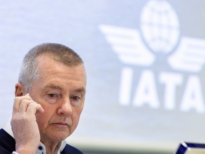 Willie Walsh, director general de IATA, en la presentación del informe anual, este miércoles, en Ginebra.