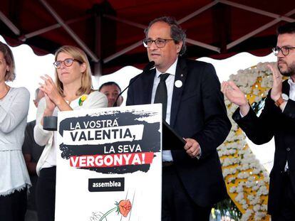 Quim Torra, en el acto de homenaje a los presos políticos.