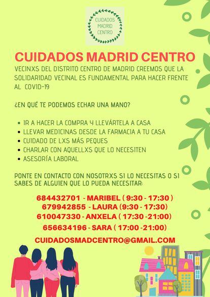 "Cuidados Madrid Centro", red de apoyo entre vecinos