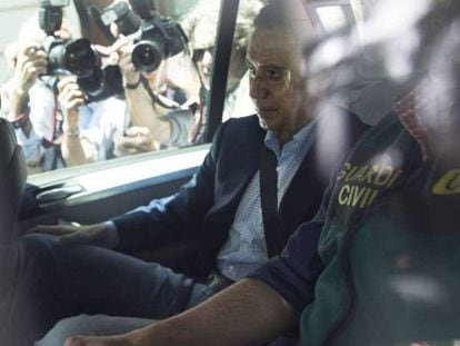 Eduardo Zaplana, cuando fue detenido el 22 de mayo de 2018 en su casa de Valencia, que fue registrada.