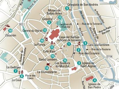 24 horas en Chartres, el mapa