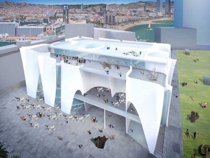 Imatge de l'edifici projectat per Toyo Ito on s'hauria d'ubicar l'Hermitage de Barcelona. 