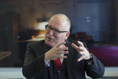 Frans Timmermas, en su despacho en Bruselas, este jueves