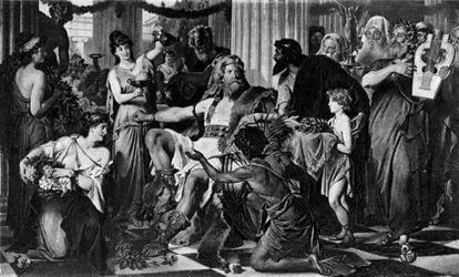 El caudillo visigodo Alarico I, aquí pintado por Ludwig Thiersch, murió de malaria poco después de saquear Roma.