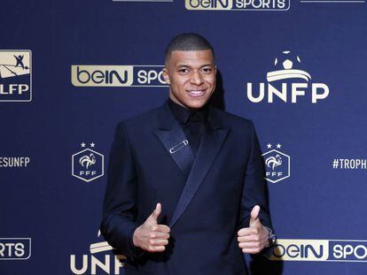 Mbappé, en la gala de la liga francesa.