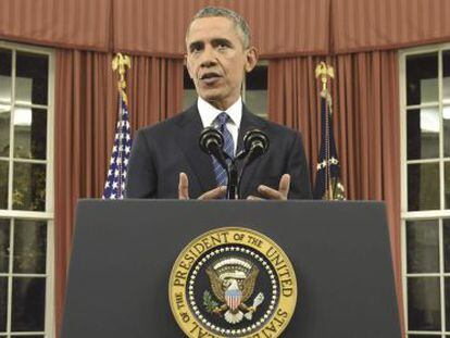 El presidente norteamericano, Barack Obama, este lunes en la Casa Blanca.