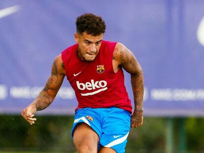 Philippe Coutinho, durante un entrenamiento.