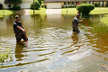 The overflow of the Pearl River has flooded areas near its channel in Jackson, Mississippi.