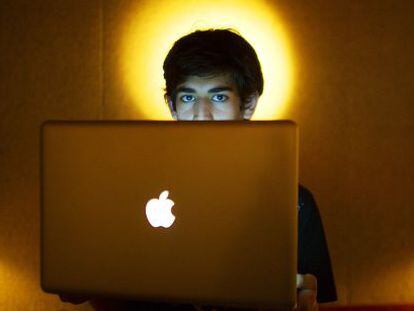 Aaron Swartz, en enero. 