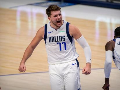 Dec 17, 2020; Dallas, Texas, USA; Dallas Mavericks guard Luka Doncic (77) in action during the game between the Dallas Mavericks and the Minnesota Timberwolves at the American Airlines Center. Mandatory Credit: Jerome Miron-USA TODAY Sports