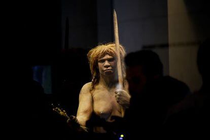 Reproducci&oacute;n de un neandertal en el Museo Arqueol&oacute;gico Nacional. 