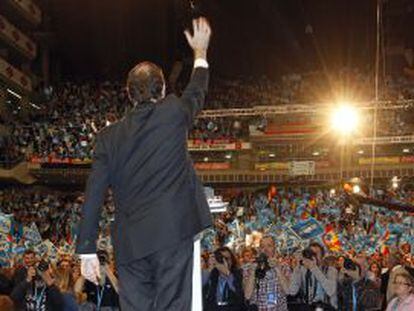 Mariano Rajoy, en el mitin de cierre de campa&ntilde;a el pasado noviembre.
