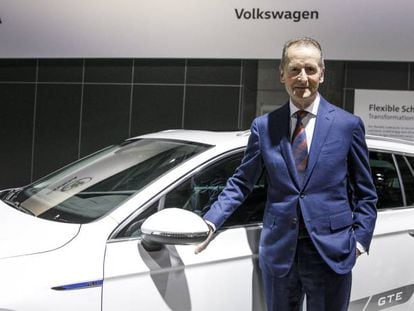 Herbet Diess, presidente de Volkswagen, antes de la junta de accionistas de hoy, en Berl&iacute;n. 