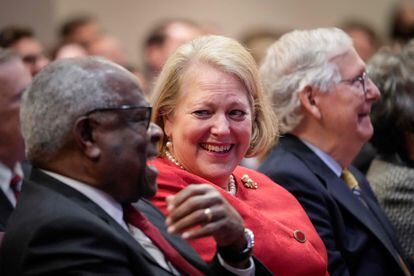 The married couple Virginia 'Ginni' Thomas, an ultra-conservative activist, and Clarence Thomas, a justice of the Supreme Court of the United States, in October 2021.