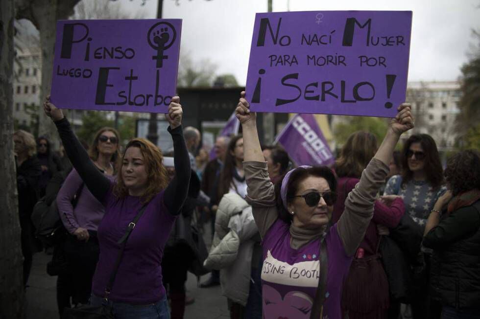 Concentración el 8 de marzo en Sevilla por el Día de la Mujer.