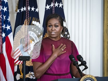 Michelle Obama pronuncia discurso en la Casa Blanca, el 7 de septiembre de 2022