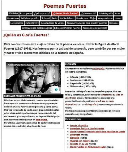 Web del proyecto 'Poemas Fuertes'