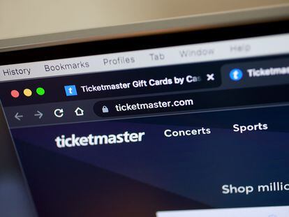 El sitio web de Ticketmaster.