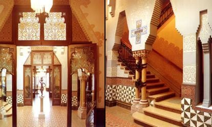 El interior de Coll i Regás cuenta con diseños florales estucados y una escultura llamada 'La Filosa', de Eusebi Arnau, en su entrada