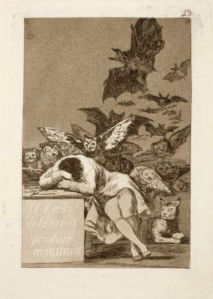 'El sueño de la razón produce monstruos' (1797-1799), de Goya, en la colección del Prado.