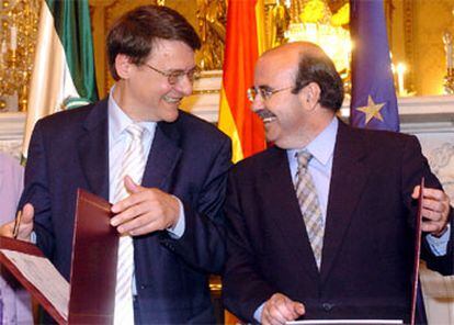 Jordi Sevilla y Gaspar Zarrías, hoy en Madrid.