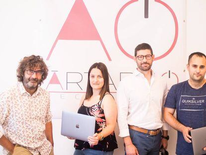 Fundadores de la empresa Ártabro Tech en Ferrol.