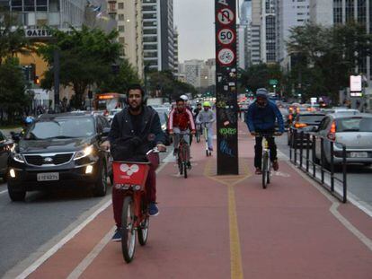 La ciclovía de la avenida Paulista, en São Paulo. 