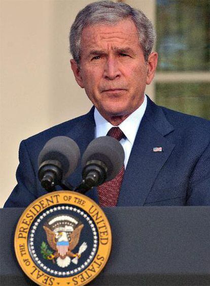 George Bush ofreció una rueda de prensa en la Casa Blanca para hablar sobre el conflicto de Rusia y Georgia
