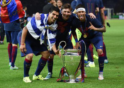 Luis Suarez, Lionel Messi y Neymar