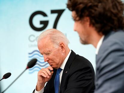 Joe Biden, en la cumbre del G-7, en Cornualles (Reino Unido).