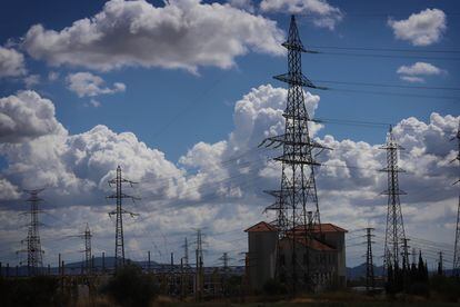 High voltage electrical towers in Terrassa.