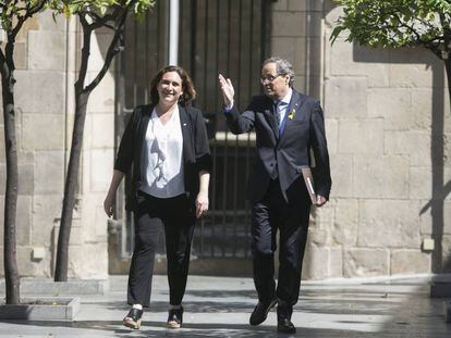 Reunión entre la alcaldesa Ada Colau y el presidente de la Generalitat Quim Torra