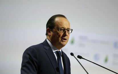 El president francès, François Hollande, aquest dilluns a la COP21.